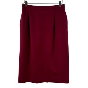 Vintage Pendleton Skirt 12 burgundy maroon wool midi academia USA below knee
